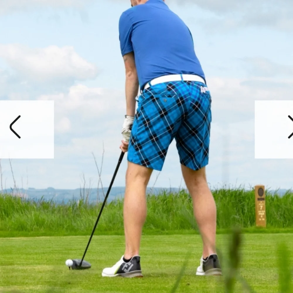 Royal & Awesome Blue Plaid Golf Shorts